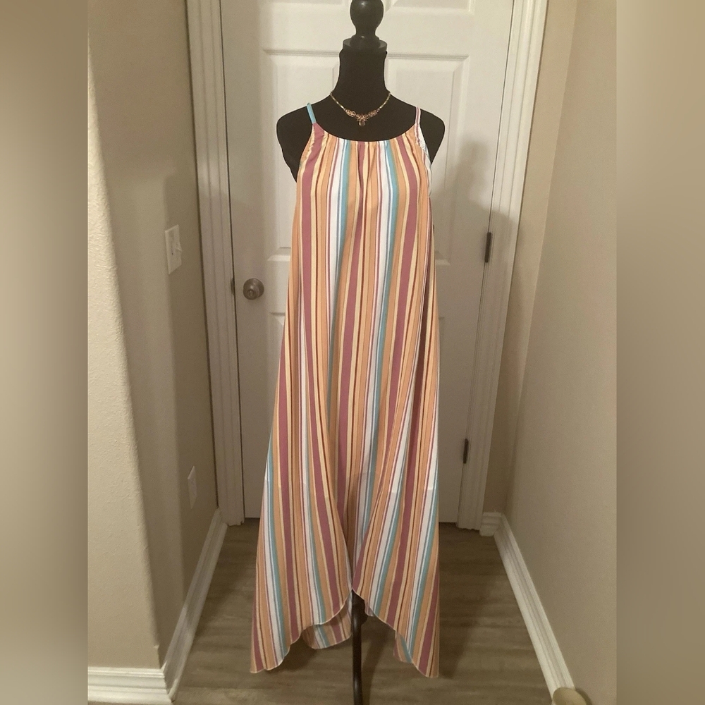 Striped Multicolor Maxi Dress